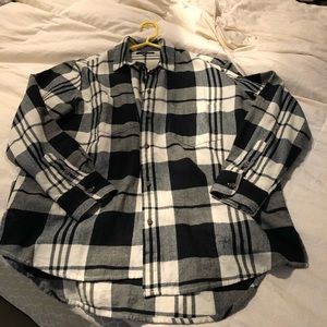 Madewell Boyfriend Flannel in Deep Navy & Cream